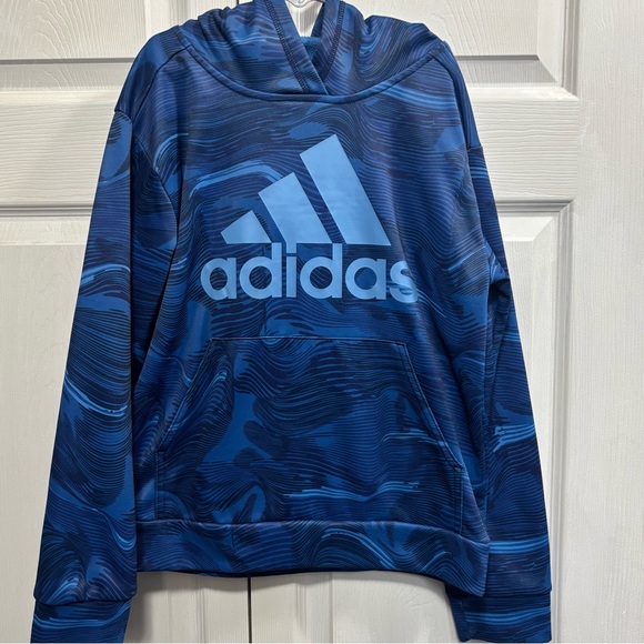 adidas Other - Kids Adidas Blue Patterned Hoodie with Pockets